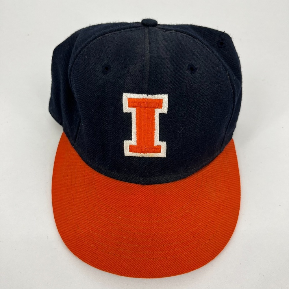 Vintage Roxxi Caps Illinois Fighting Illini Snapback Hat Navy Orange Made in USA